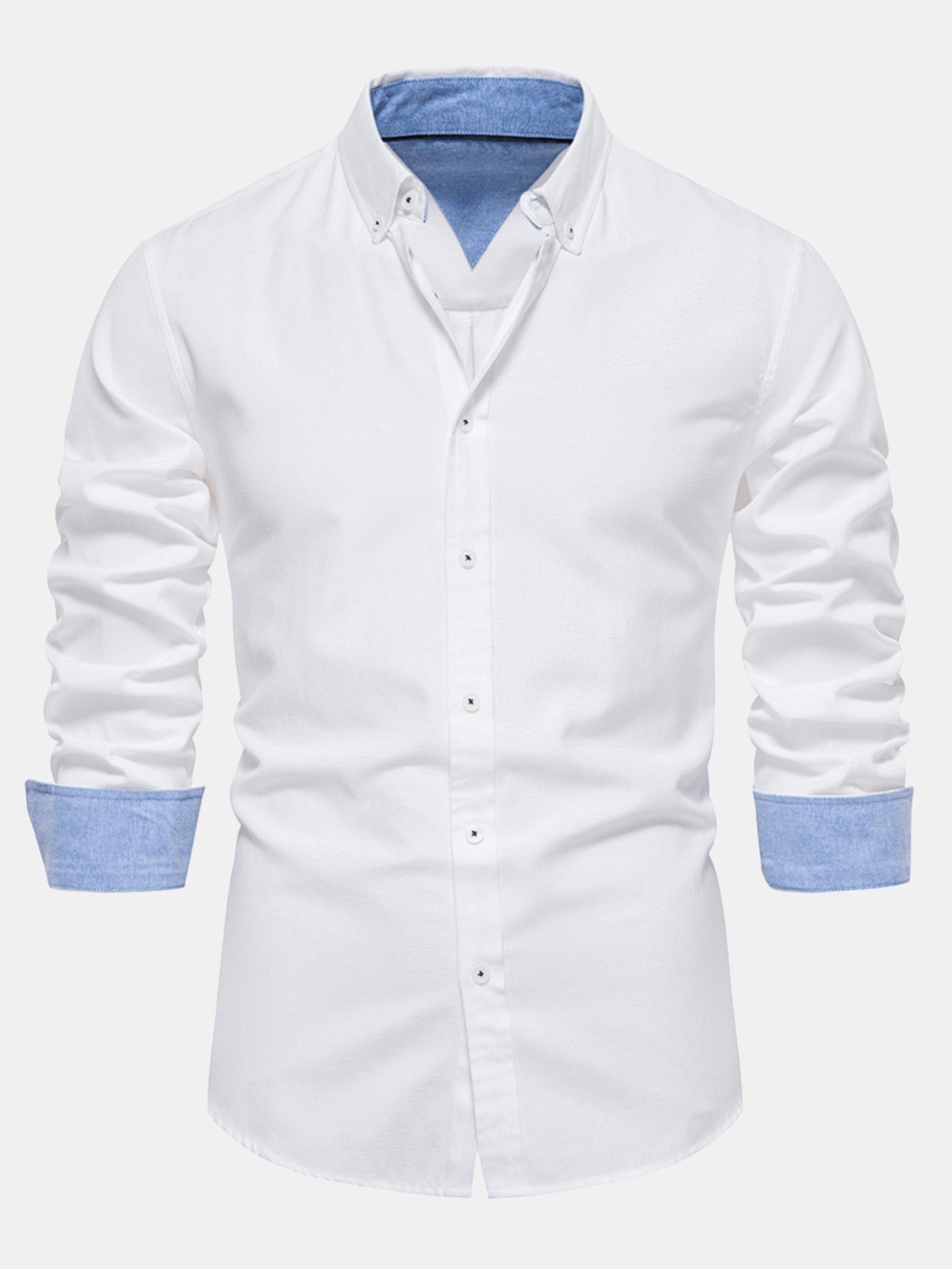 Chemise Oxford à Manches Longues avec Boutons