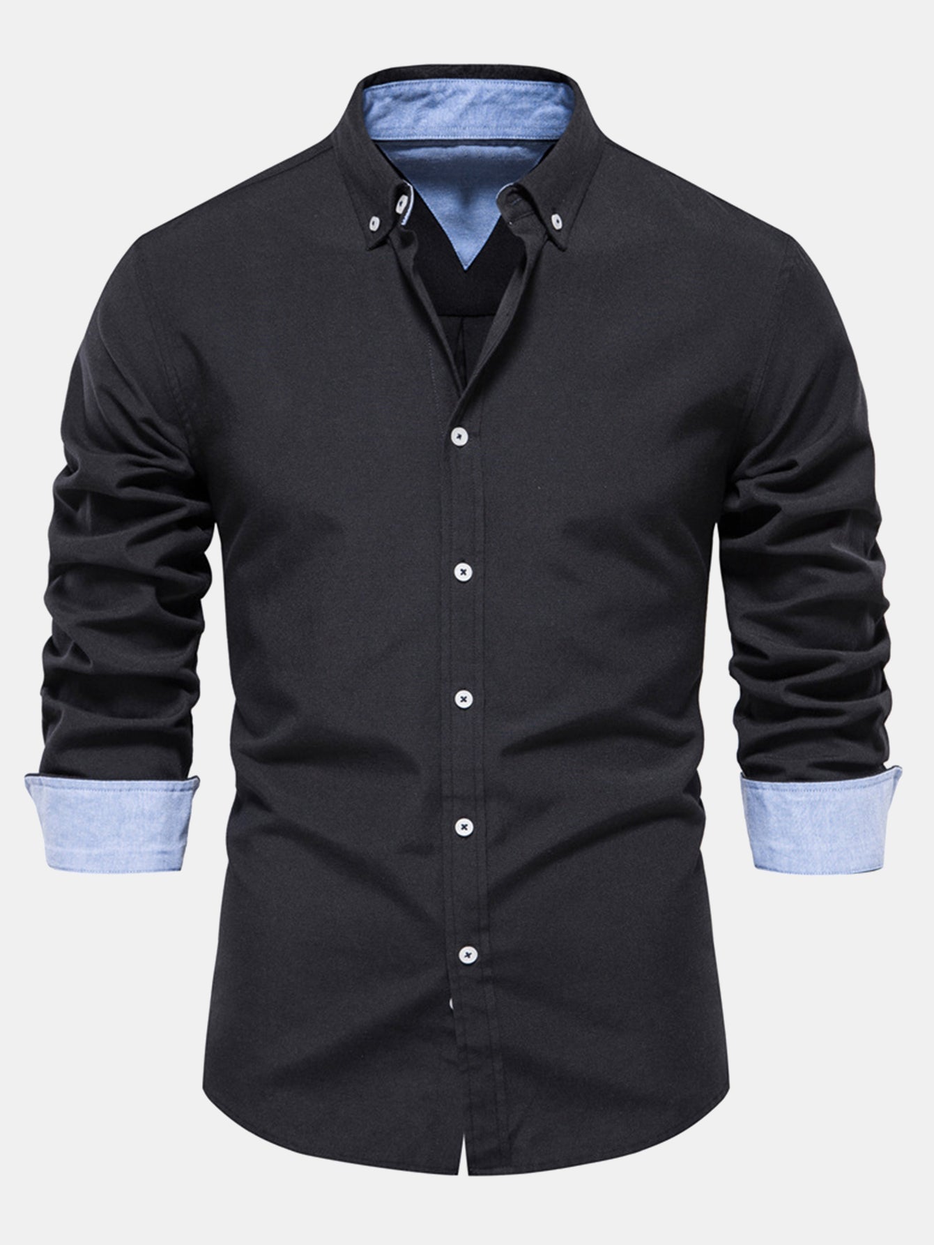 Chemise Oxford à Manches Longues avec Boutons