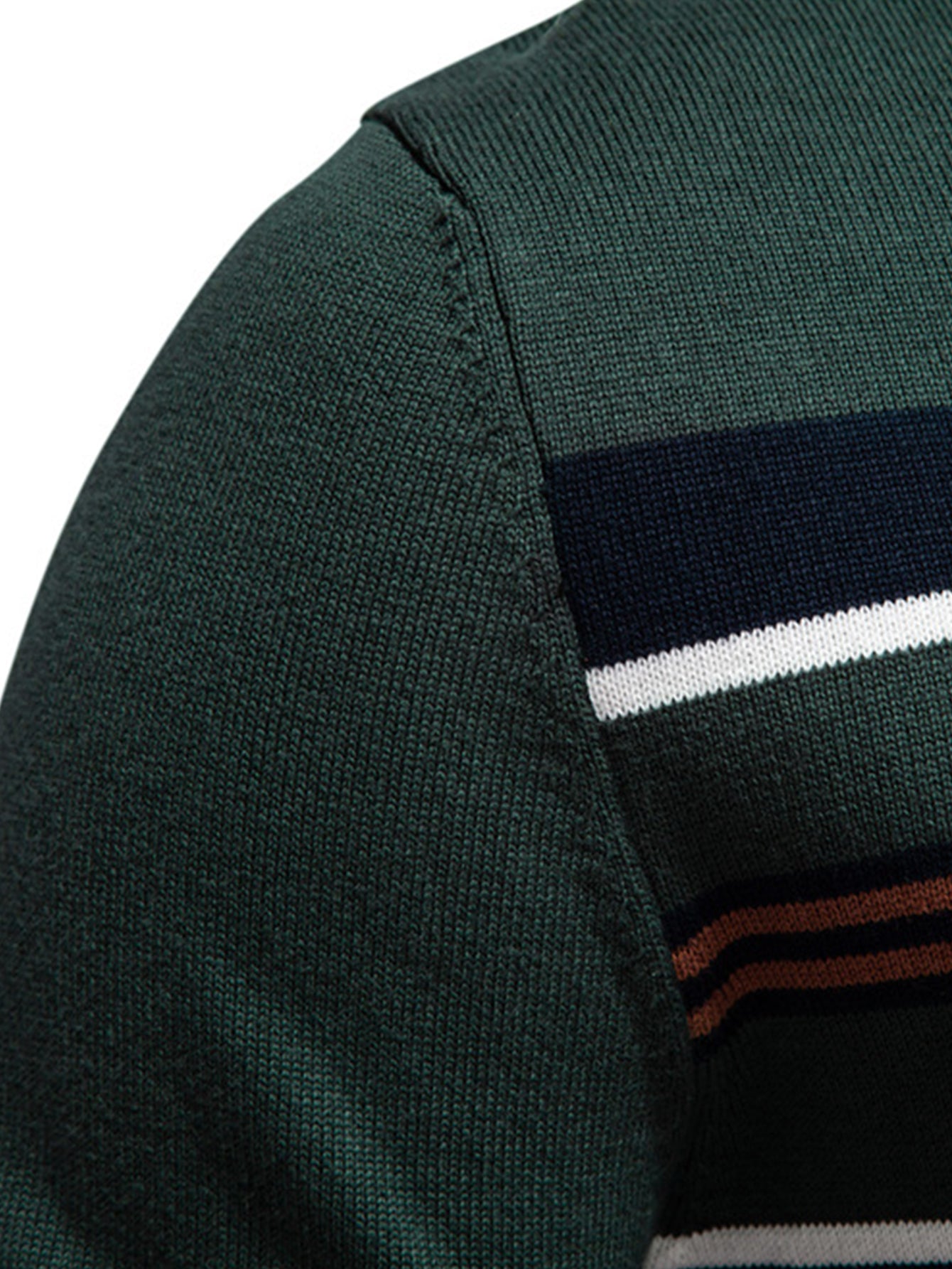 Pull Rayé avec Zip Quart
