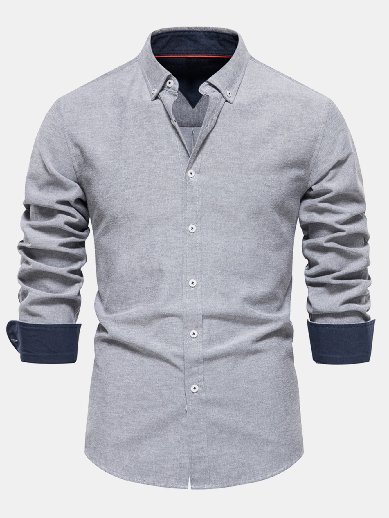 Chemise Oxford à Manches Longues avec Boutons