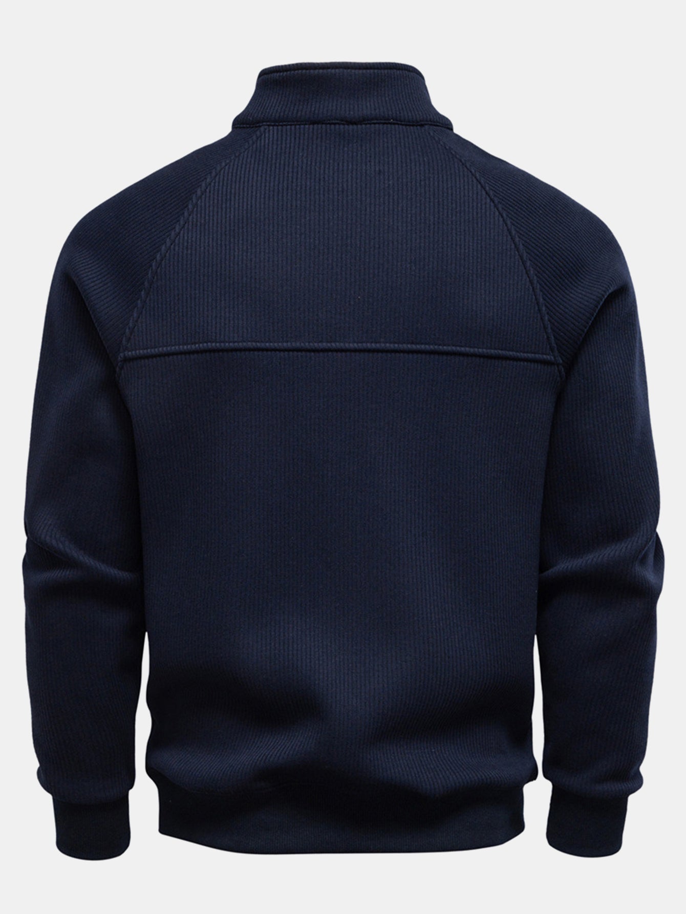 Sweat à Zip Quart avec Manches Raglan Côtelées