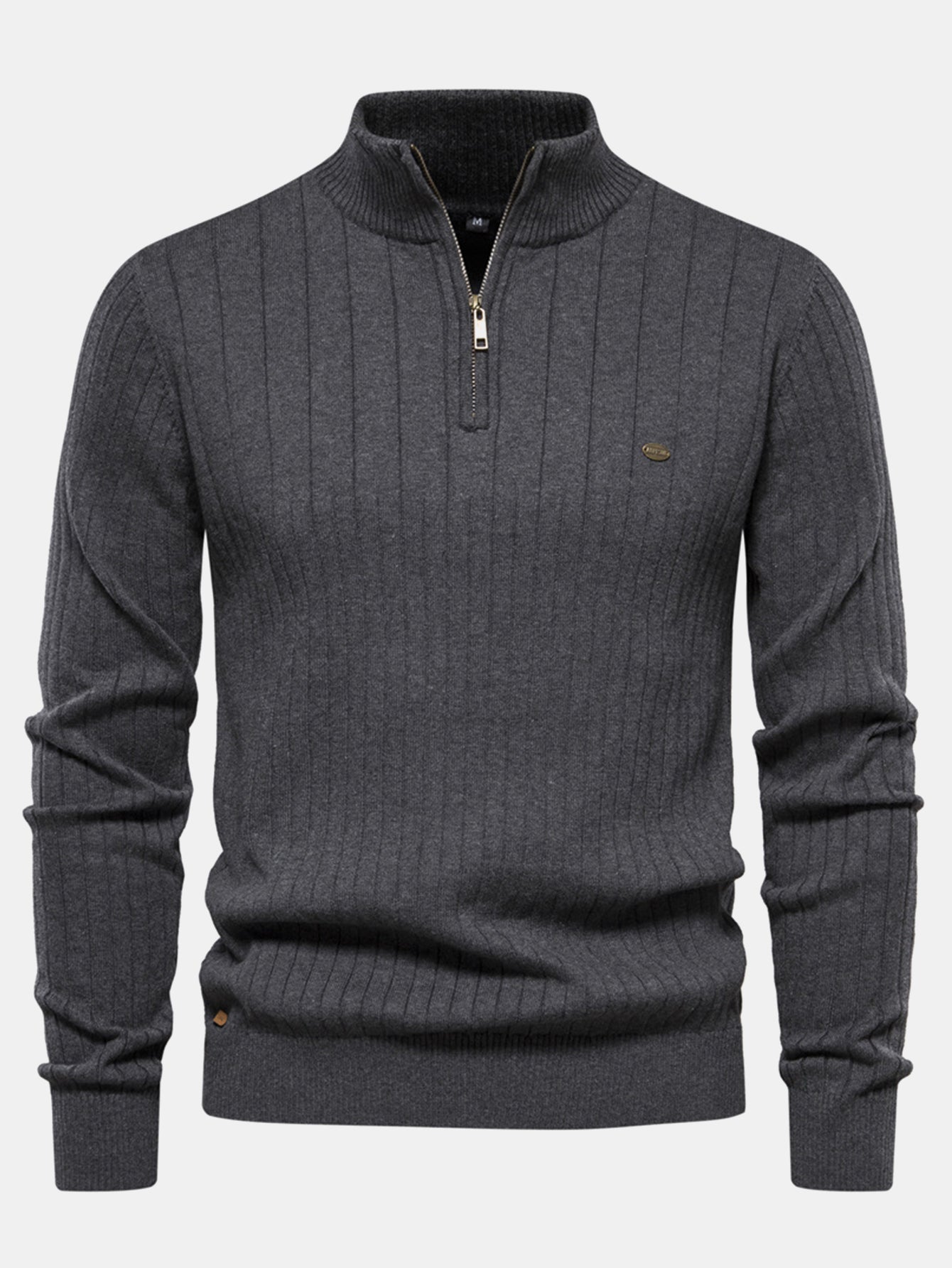 Pull à Zip Quart de Rayures