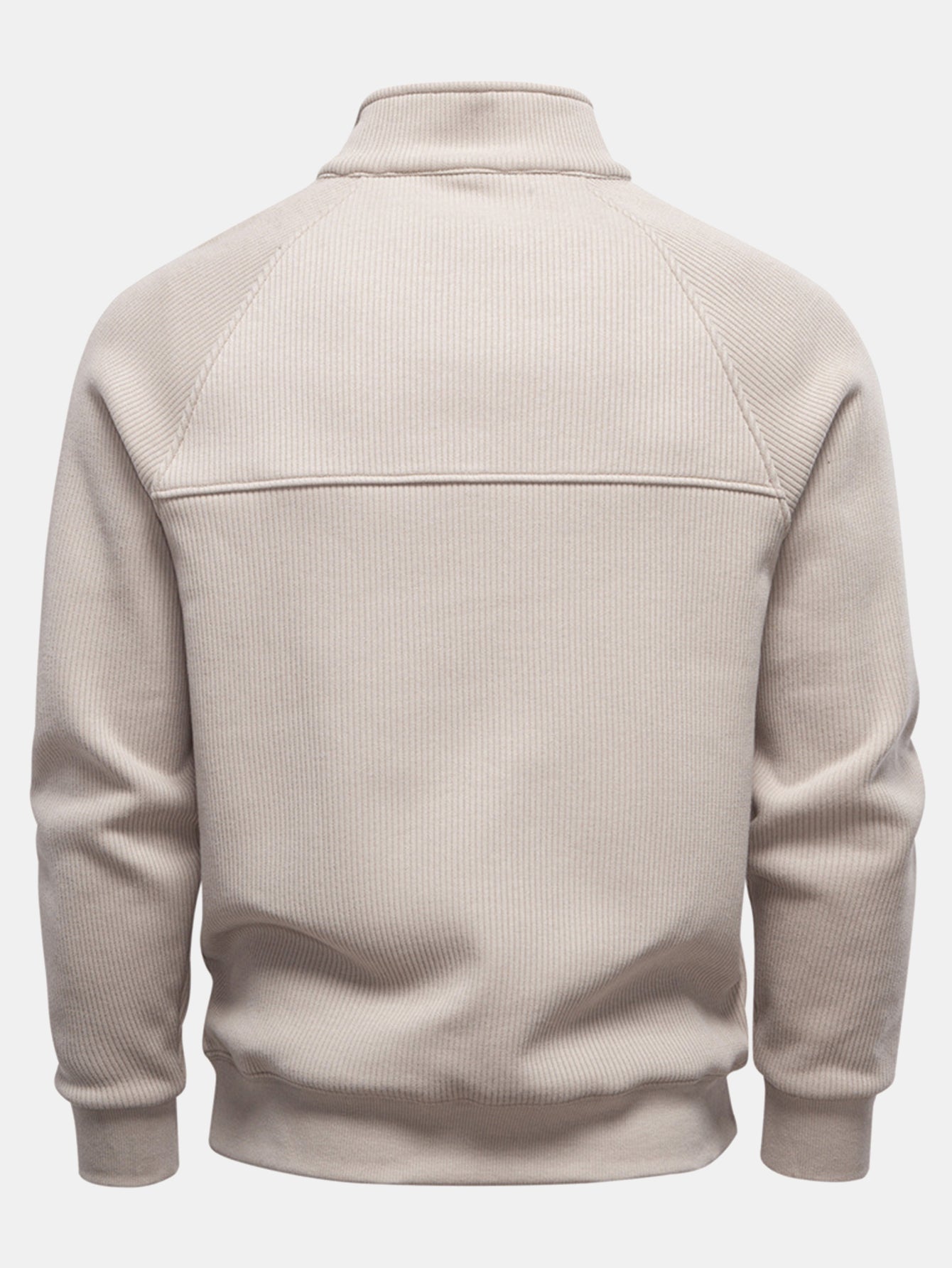 Sweat à Zip Quart avec Manches Raglan Côtelées