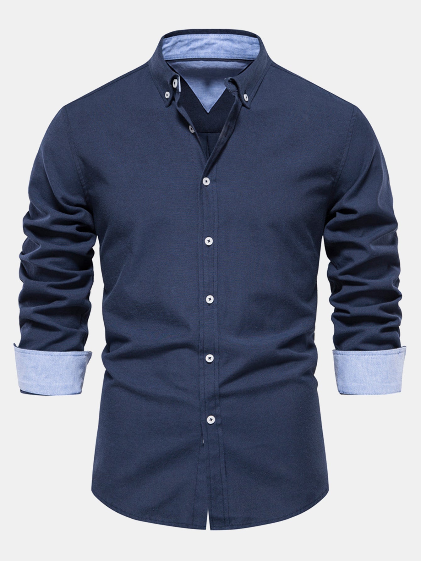 Chemise Oxford à Manches Longues avec Boutons