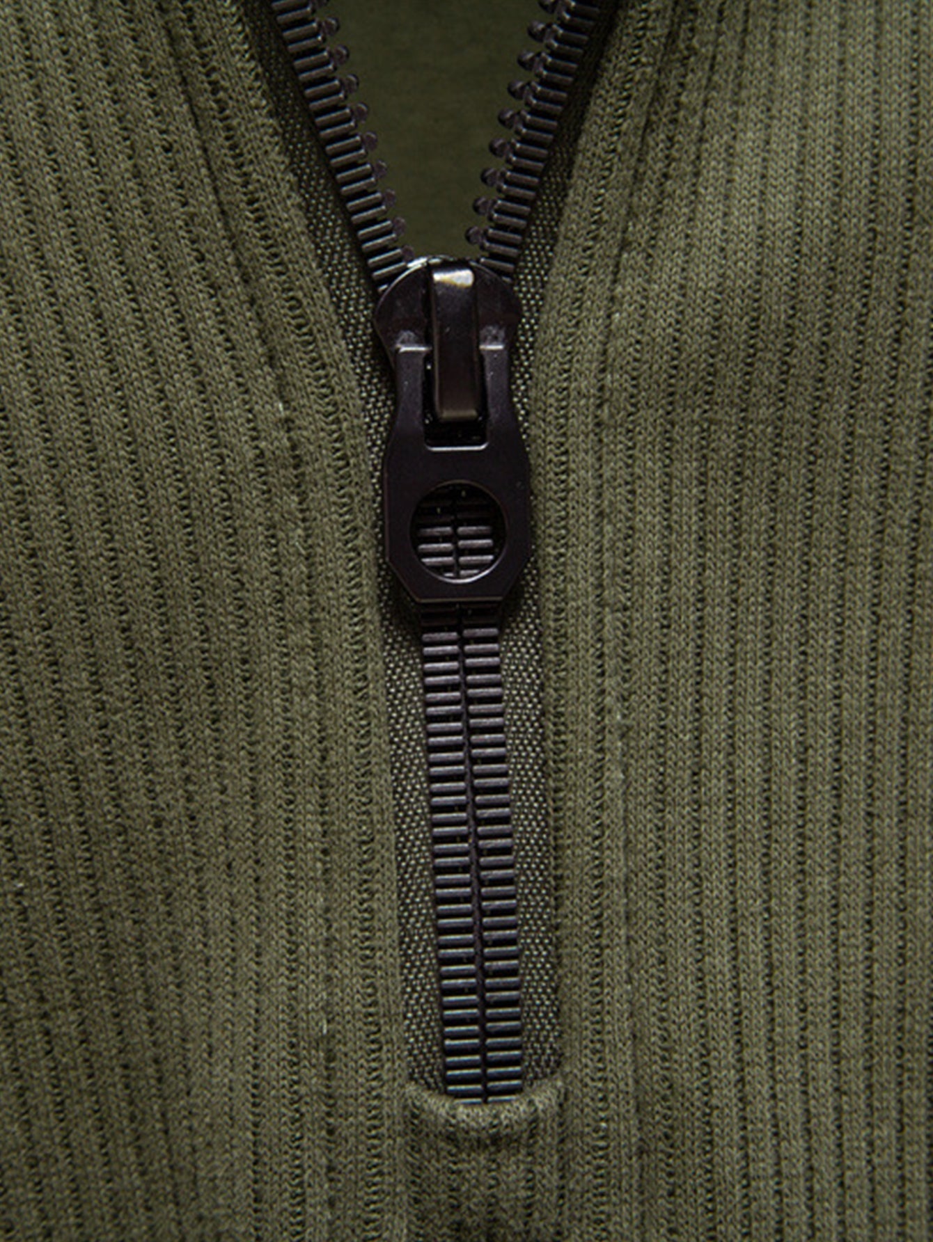 Sweat à Zip Quart avec Manches Raglan Côtelées