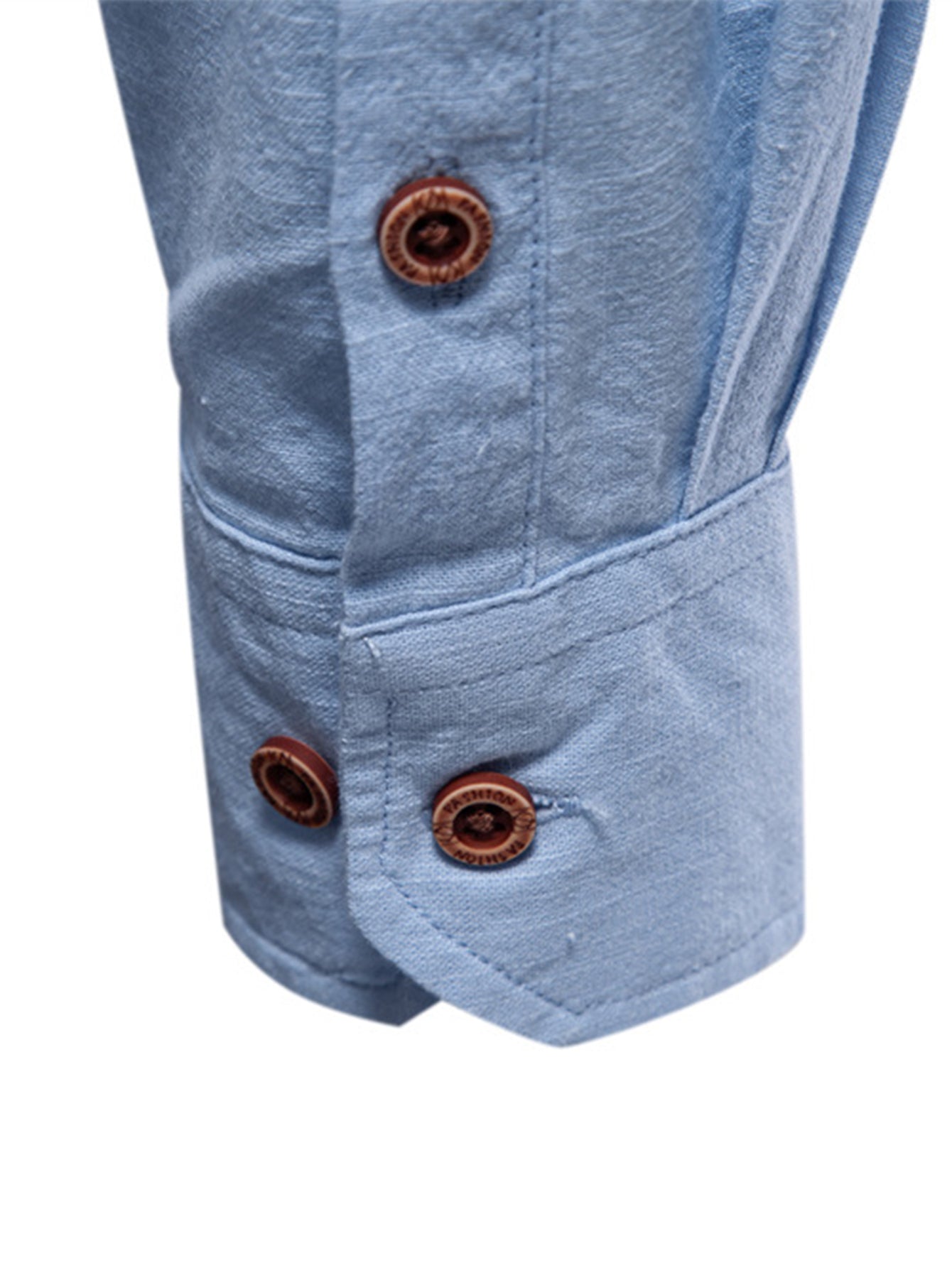 Chemise à Manches Longues avec Col Montant Look Lin