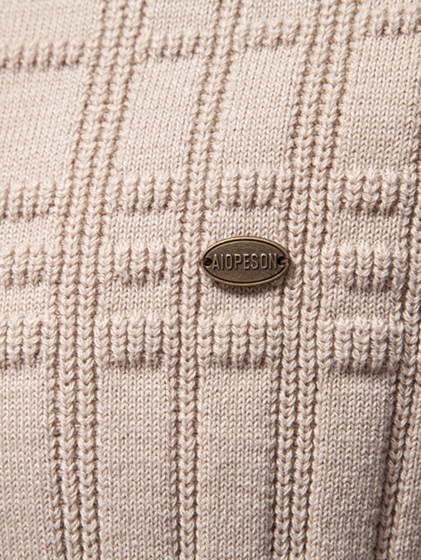 Pull à Col Rond avec Jacquard à Rayures
