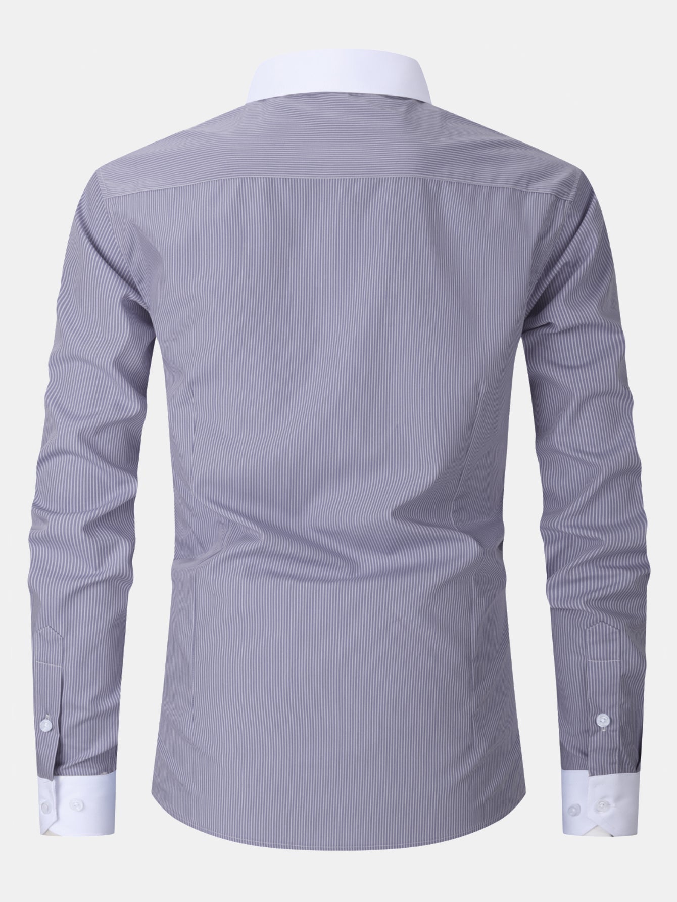 Chemise Habillée à Rayures avec Col Contrasté