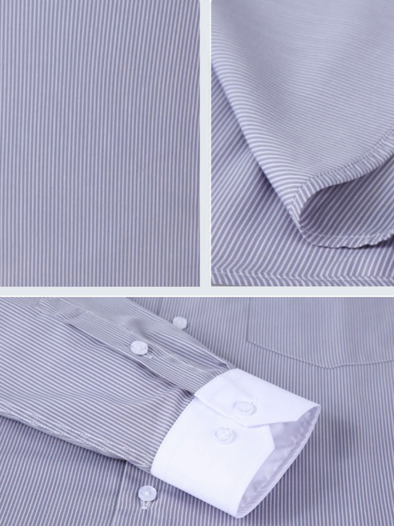 Chemise Habillée à Rayures avec Col Contrasté