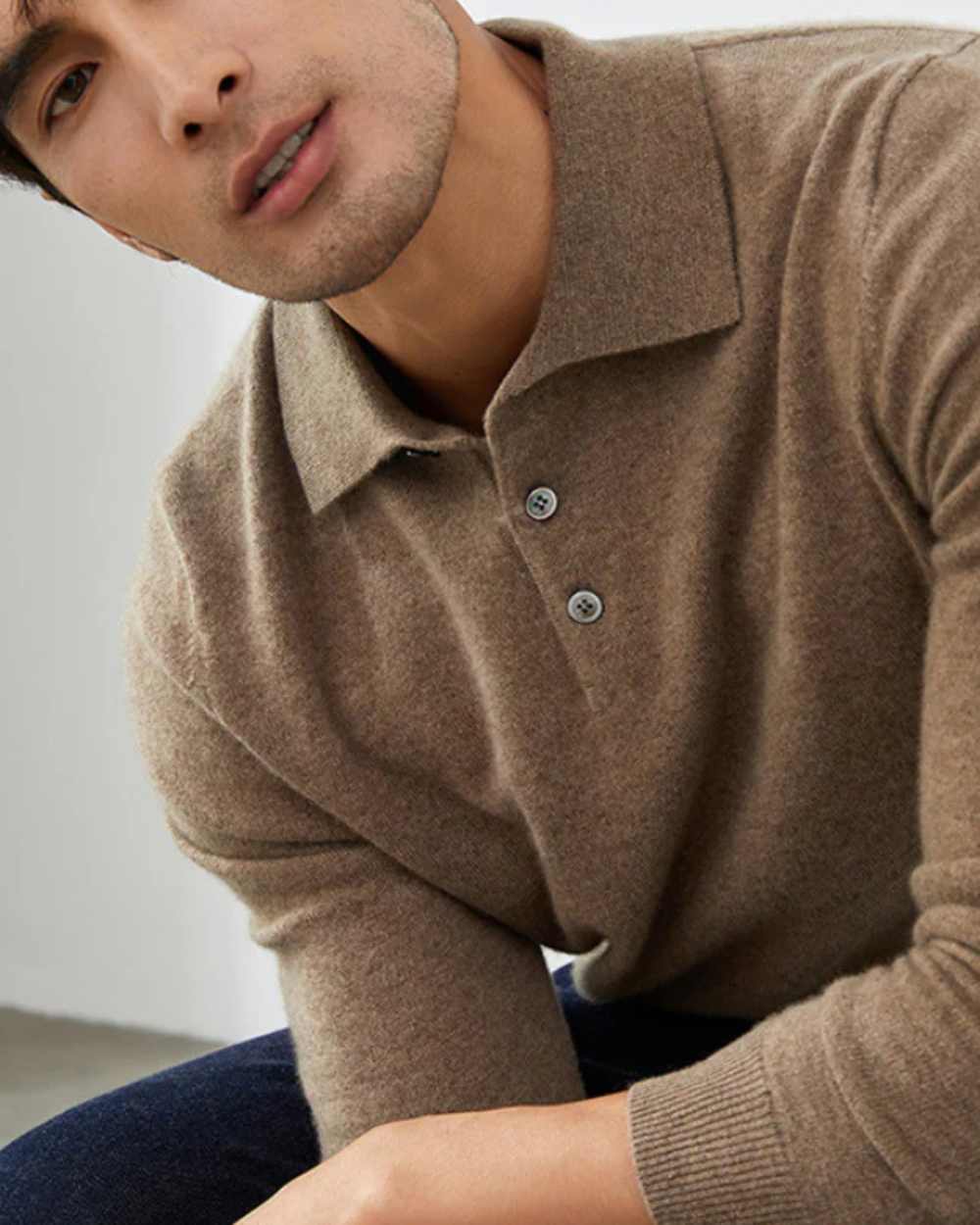Maglione polo in cashmere Ponza