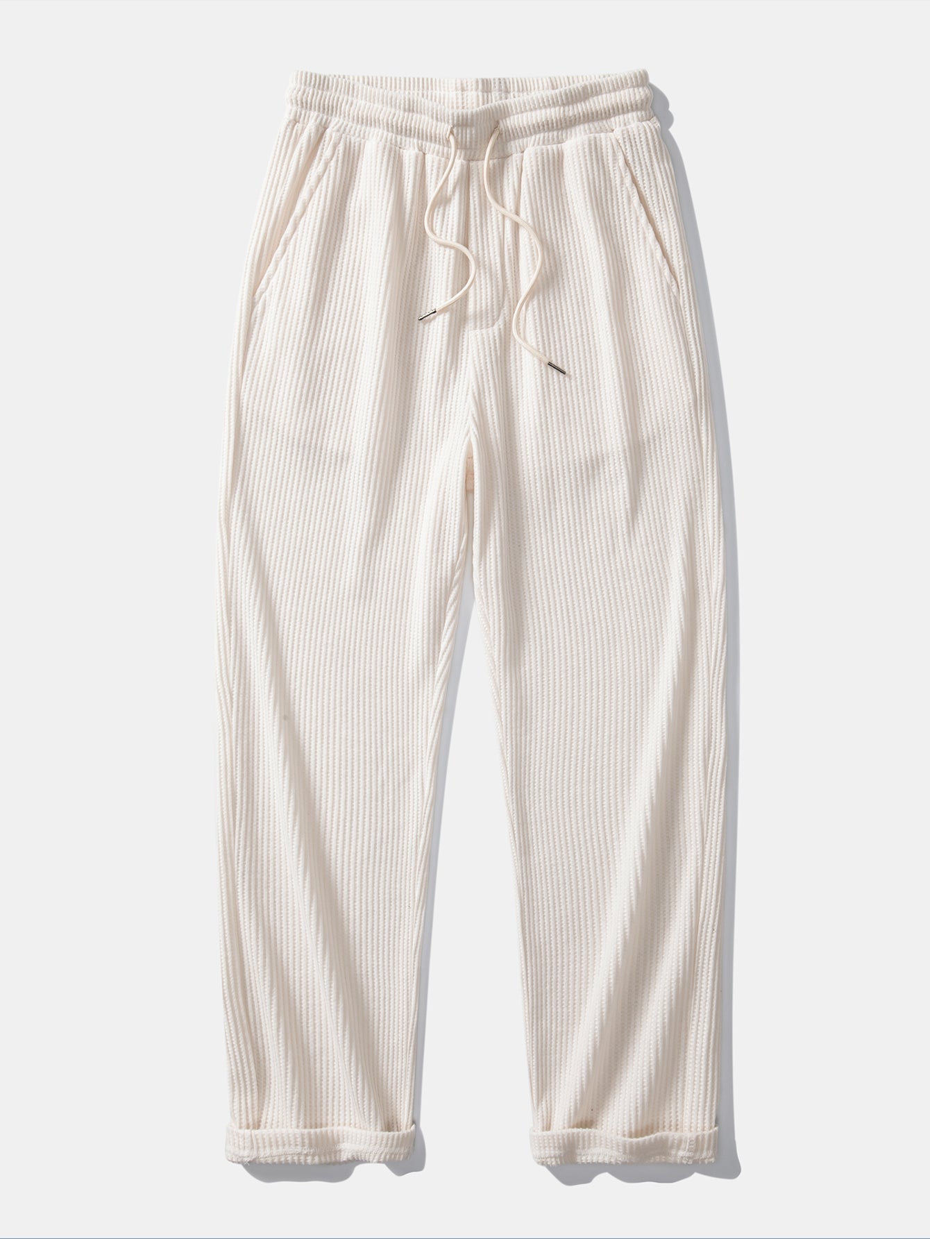 Chemise en Waffle avec Boutons et Pantalons en Waffle Tissés avec Cordon