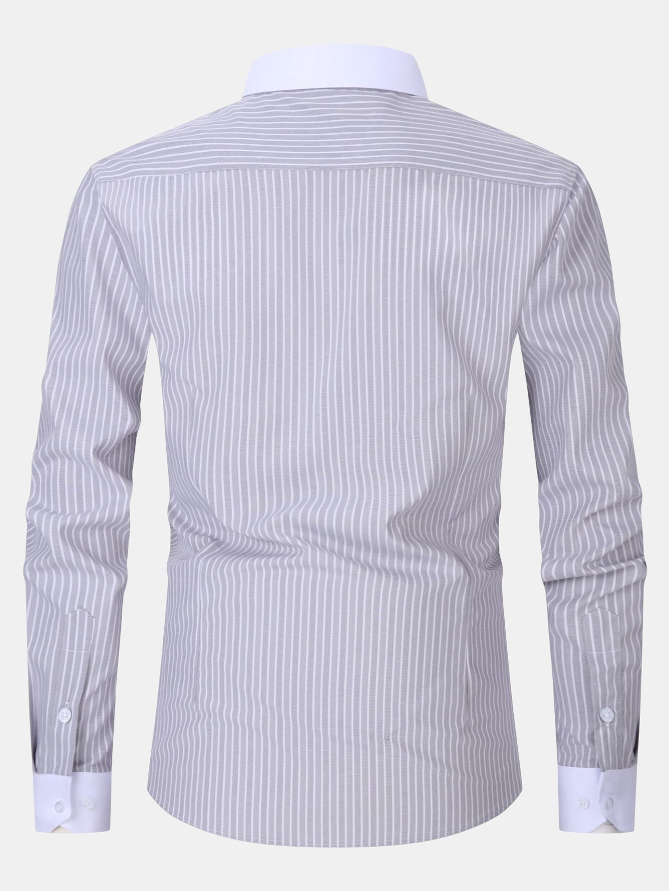 Chemise Rayée avec Col Contrasté