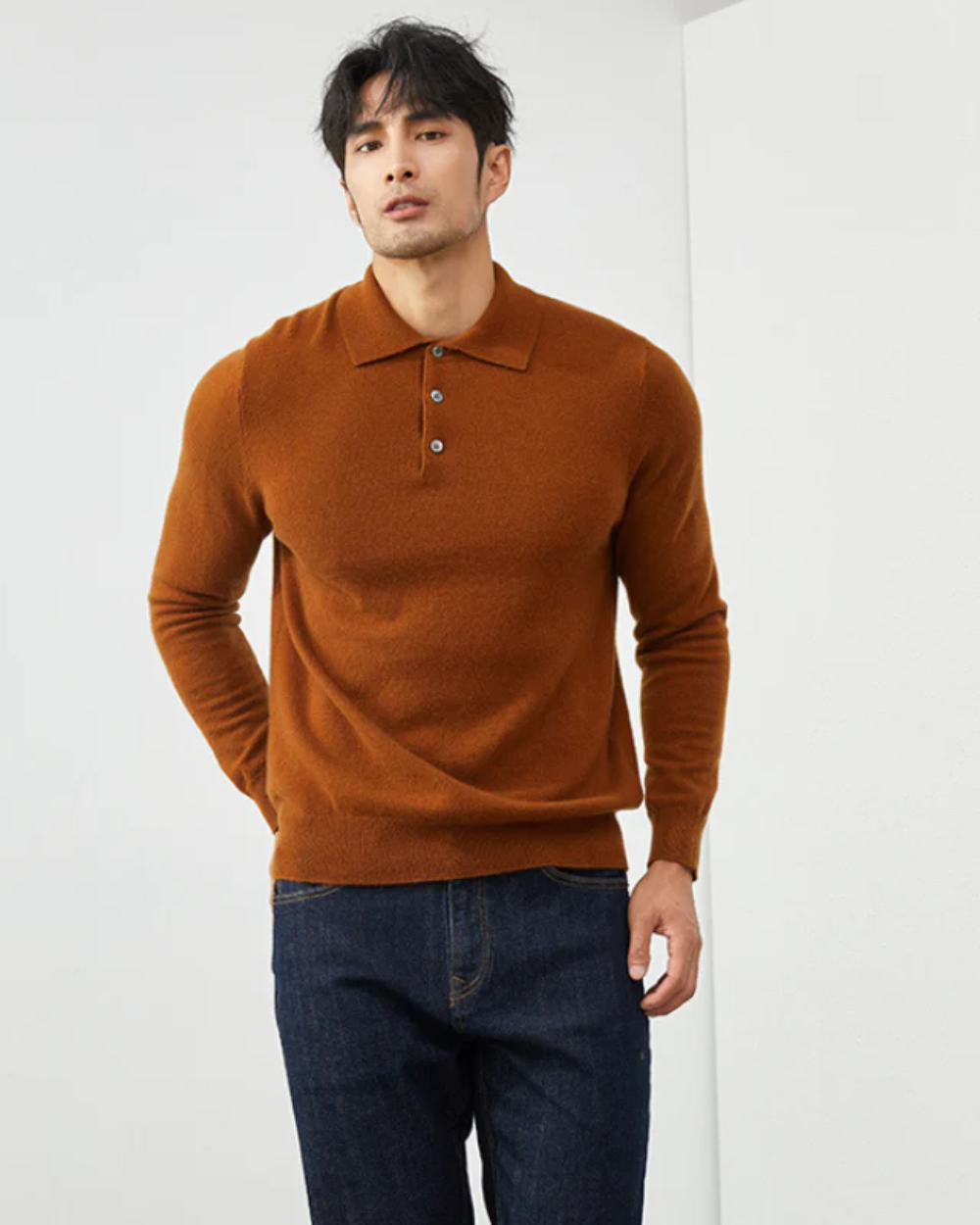 Maglione polo in cashmere Ponza