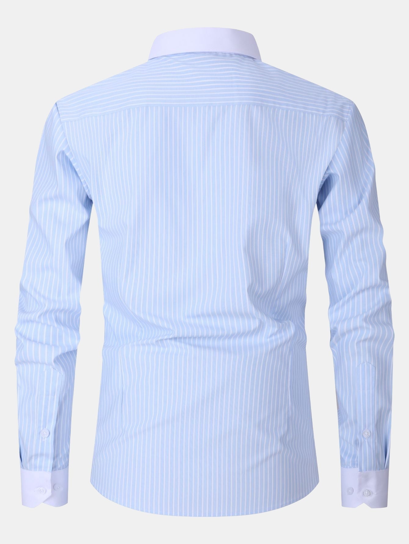 Chemise Rayée avec Col Contrasté