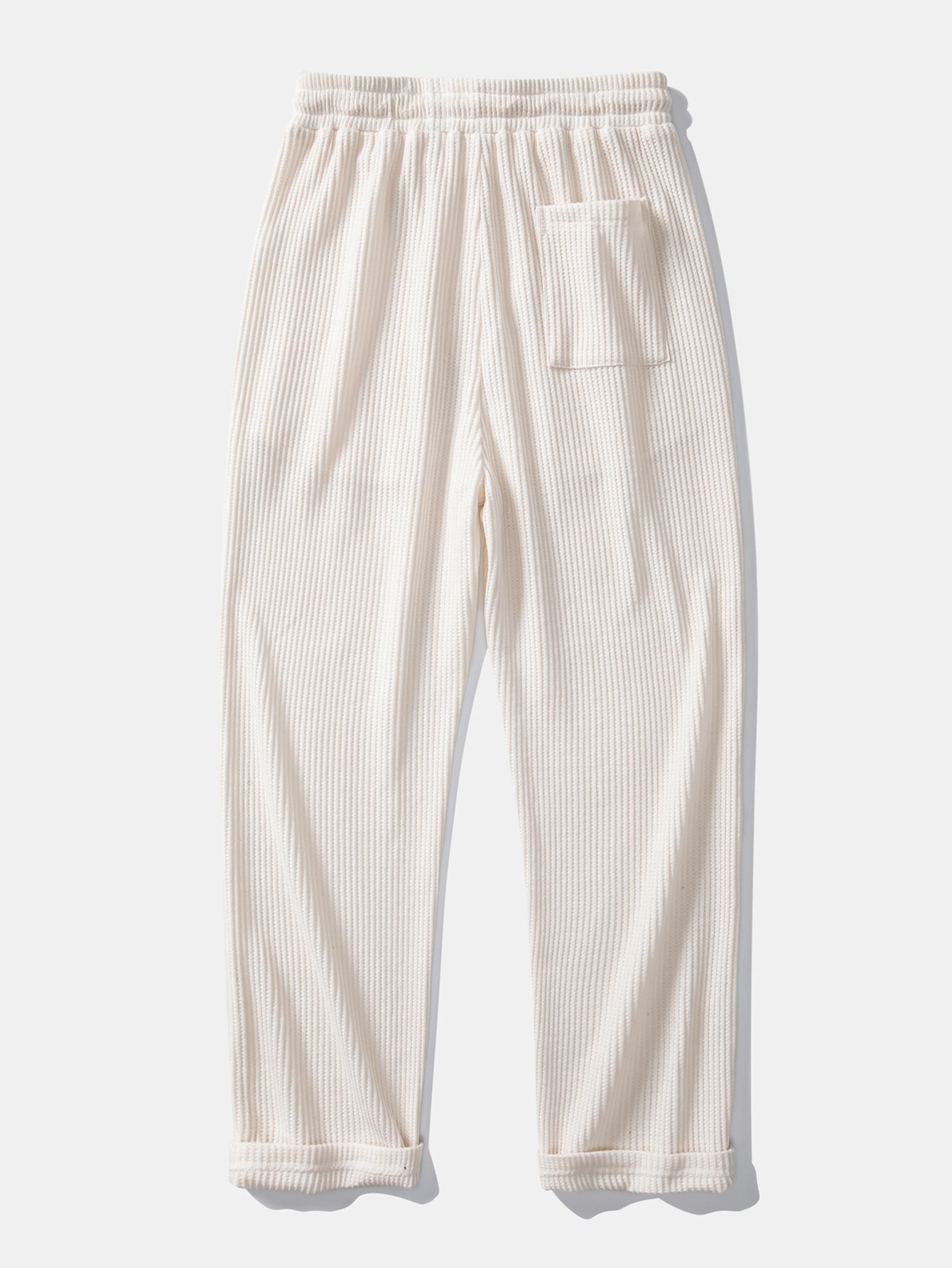 Chemise en Waffle avec Boutons et Pantalons en Waffle Tissés avec Cordon