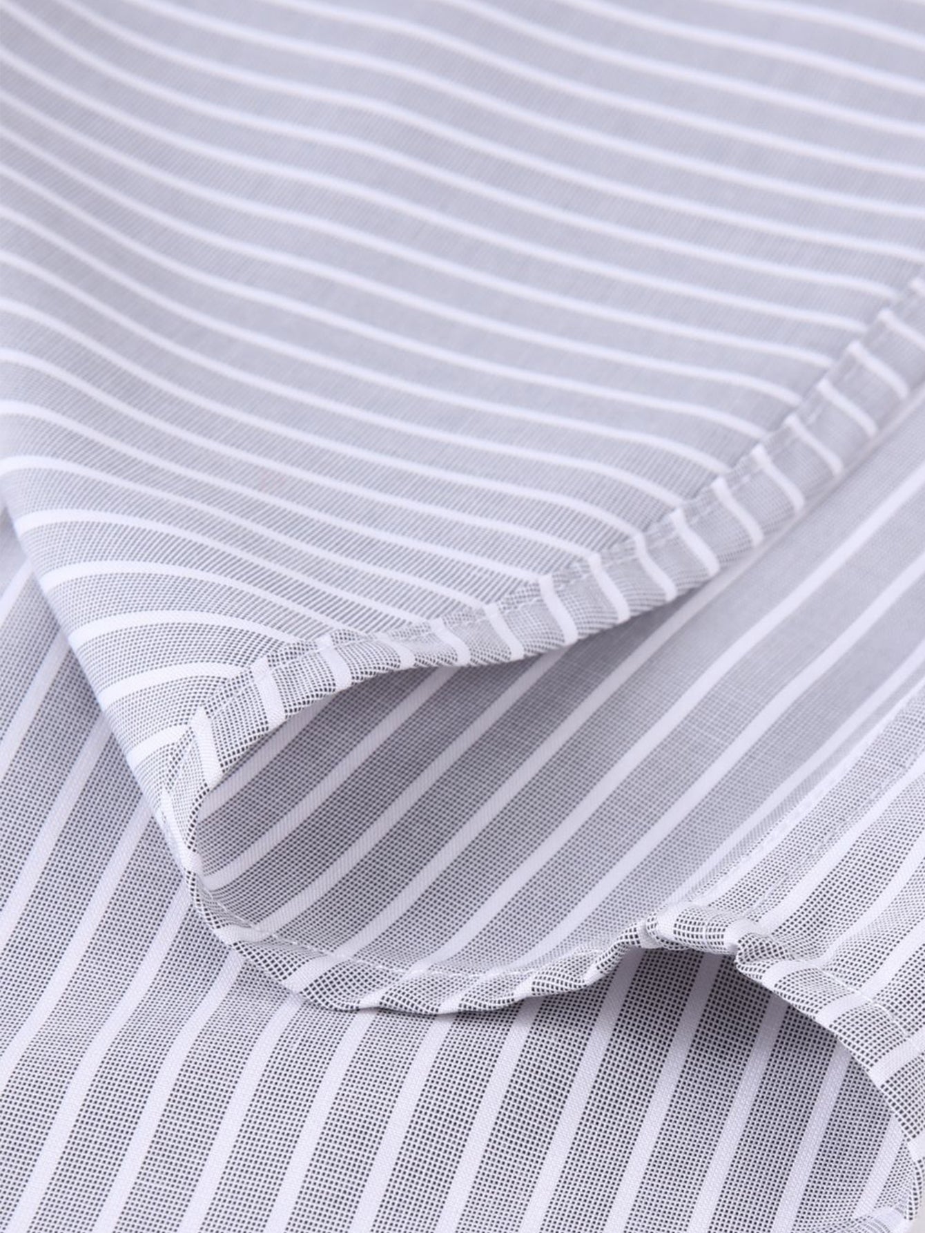 Chemise Rayée avec Col Contrasté