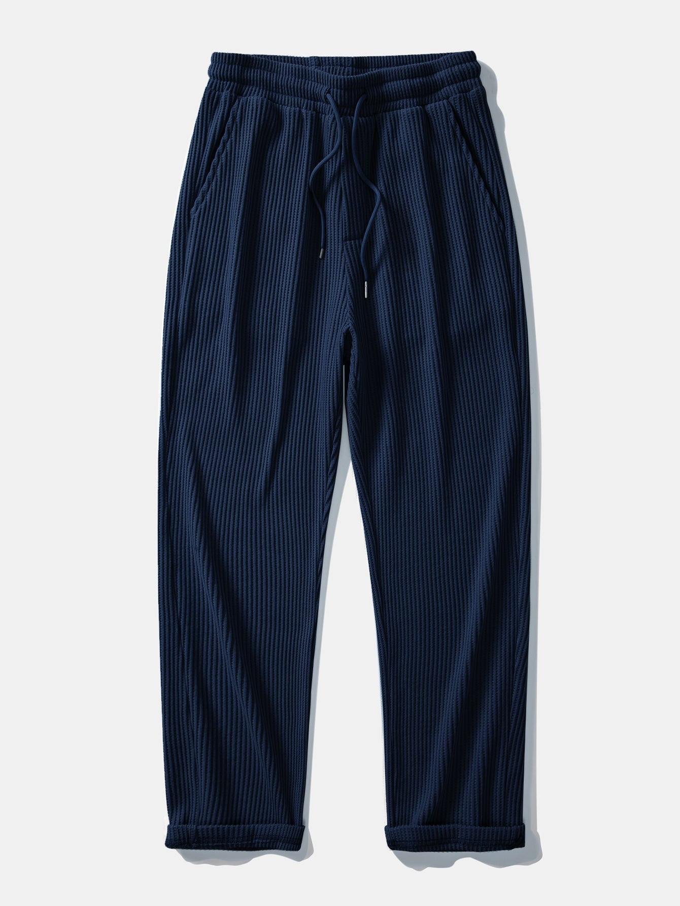 Chemise en Waffle avec Boutons et Pantalons en Waffle Tissés avec Cordon