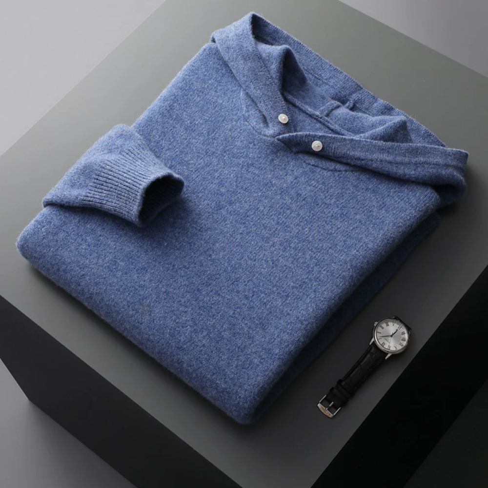 Felpa con cappuccio in lana merino Nova