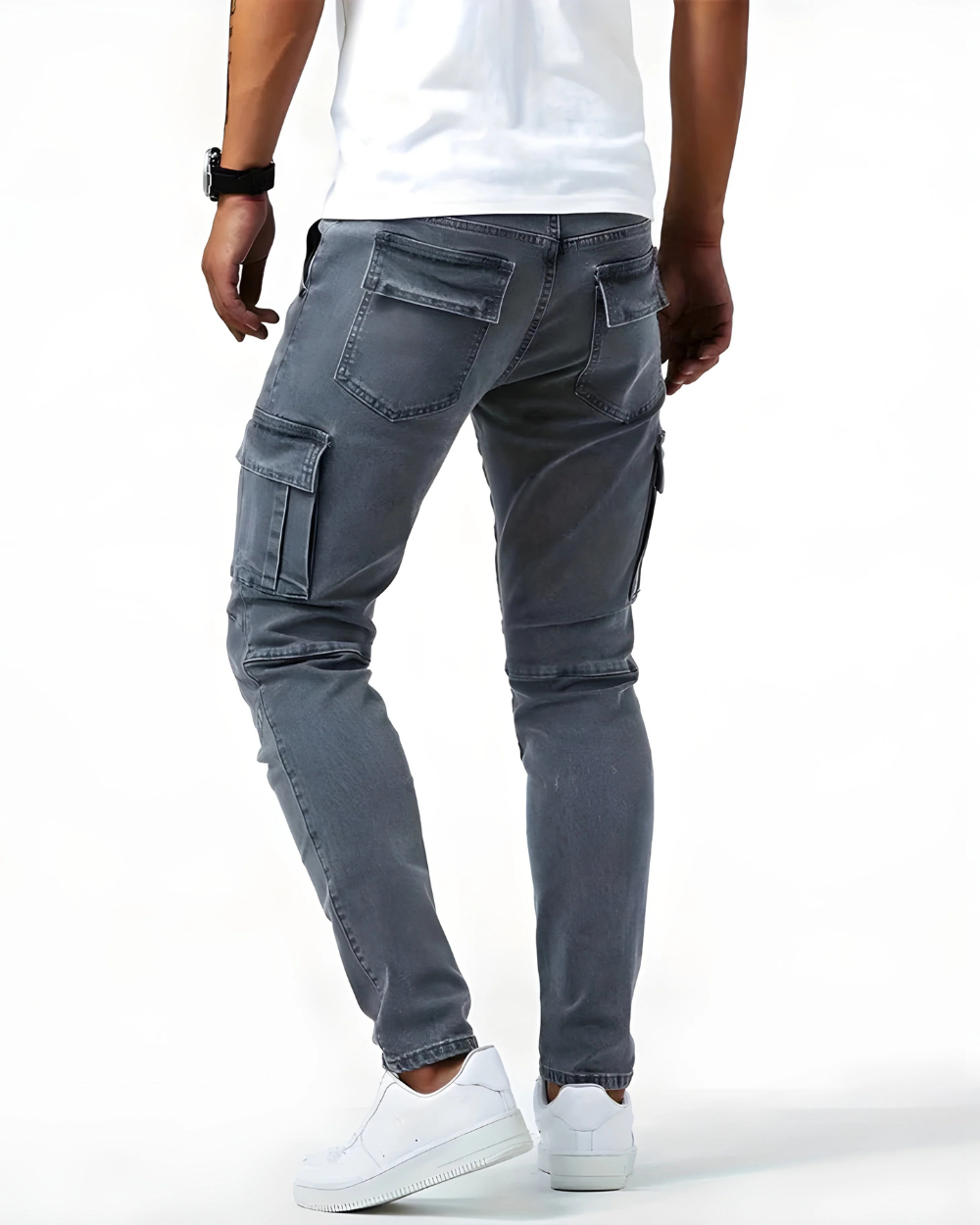 Pantaloni cargo elasticizzati Marino