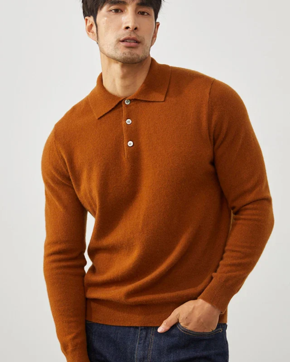 Maglione polo in cashmere Ponza
