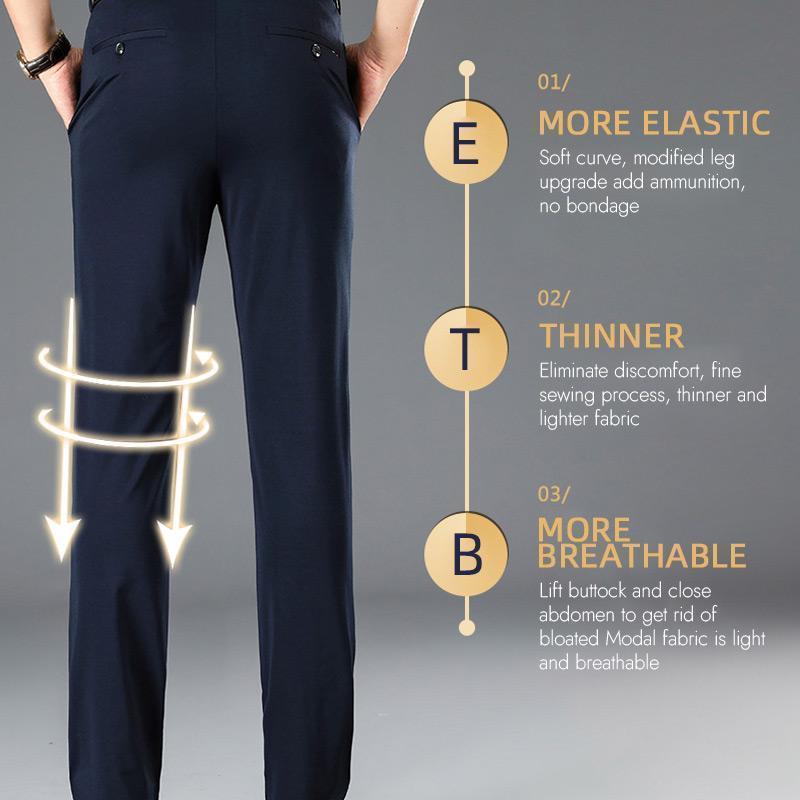 Pantaloni classici da uomo ad alta elasticità