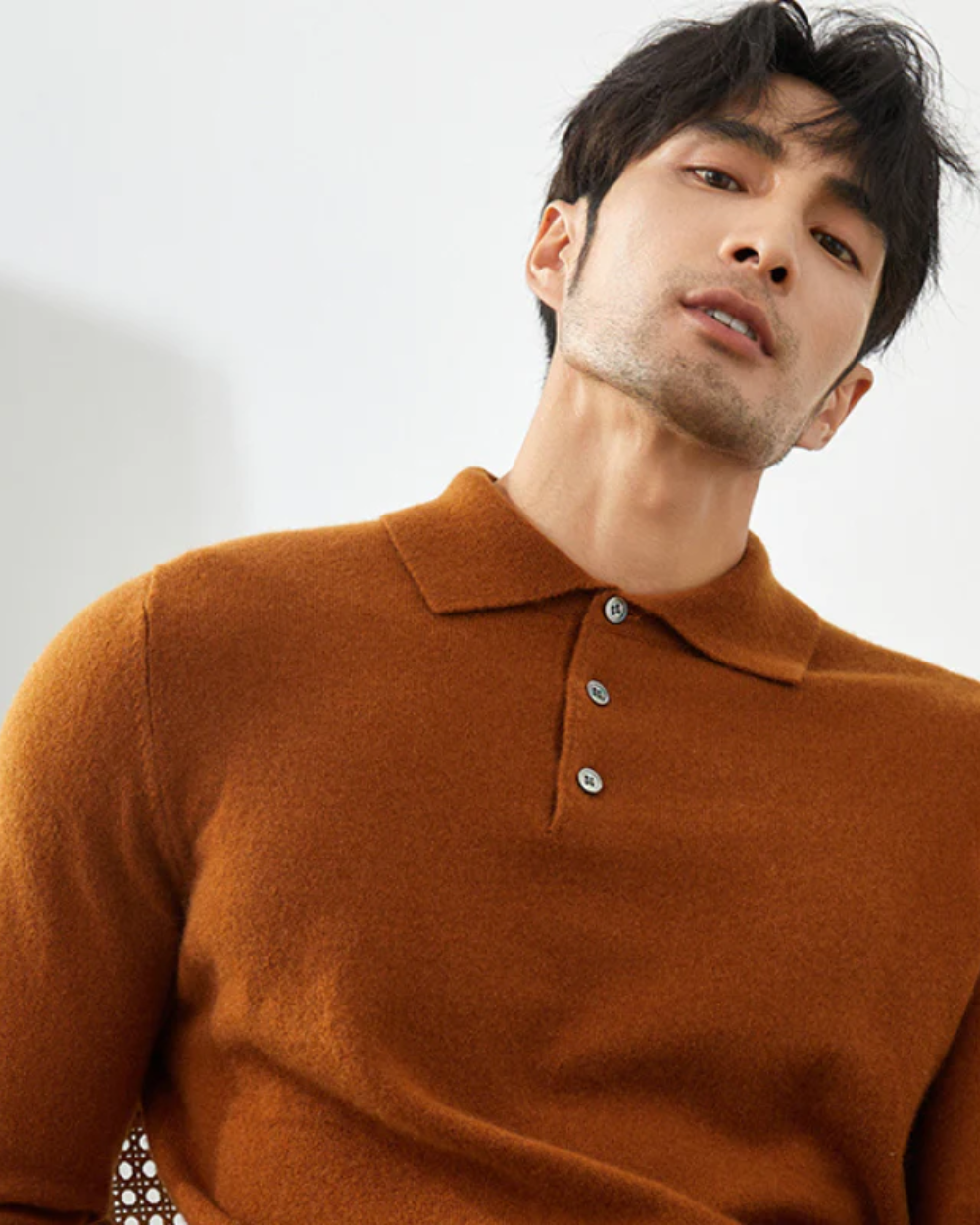 Maglione polo in cashmere Ponza
