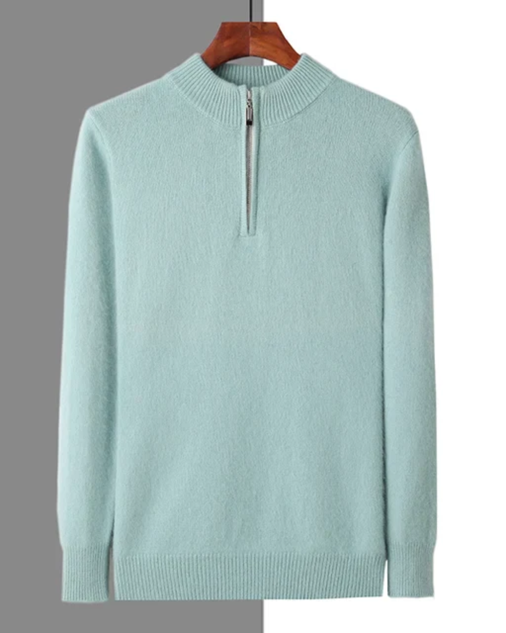 Felpa con zip in cashmere Genève