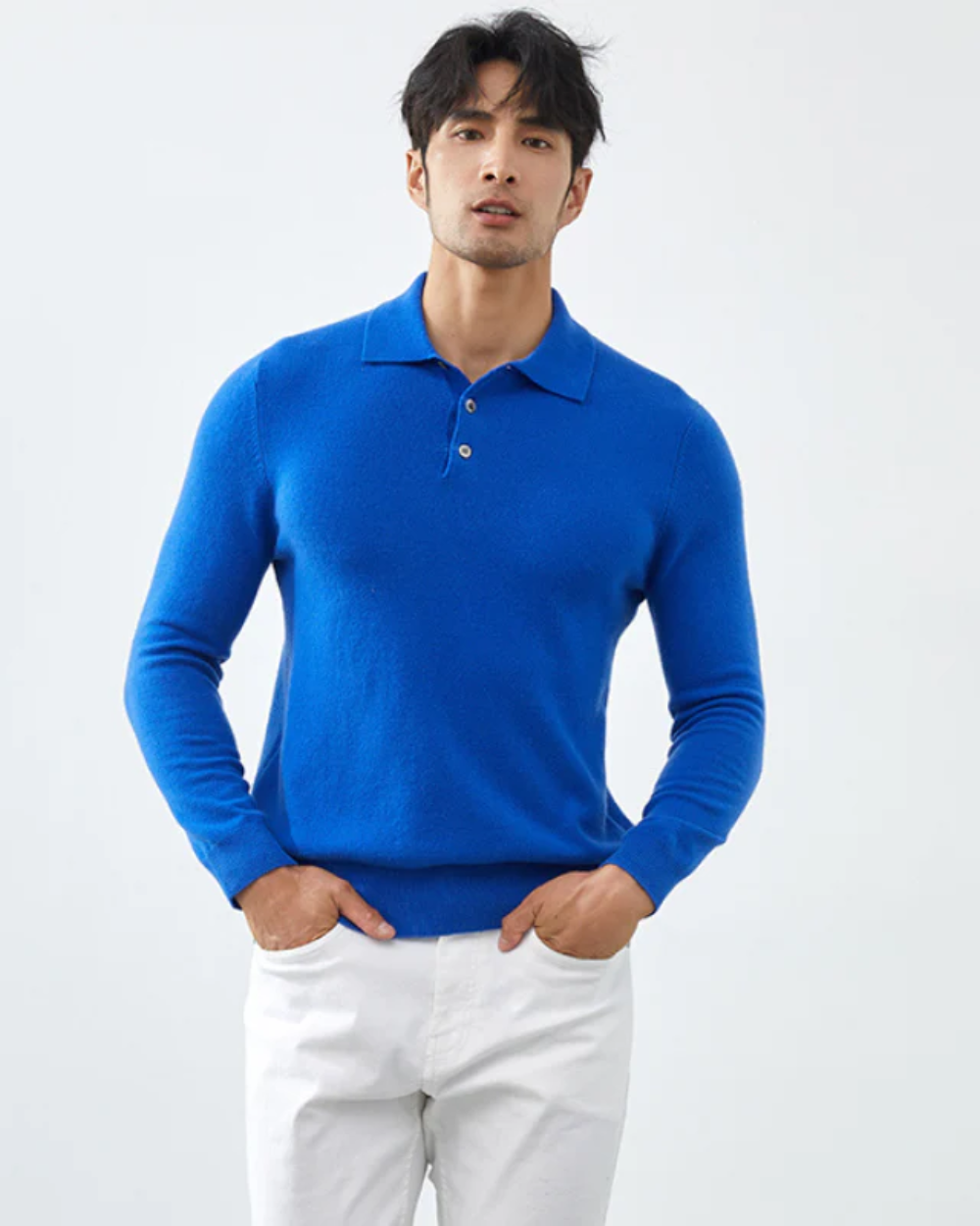 Maglione polo in cashmere Ponza