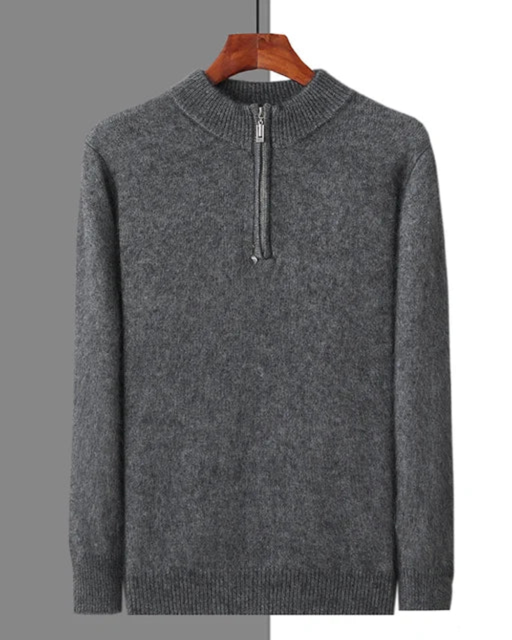Felpa con zip in cashmere Genève