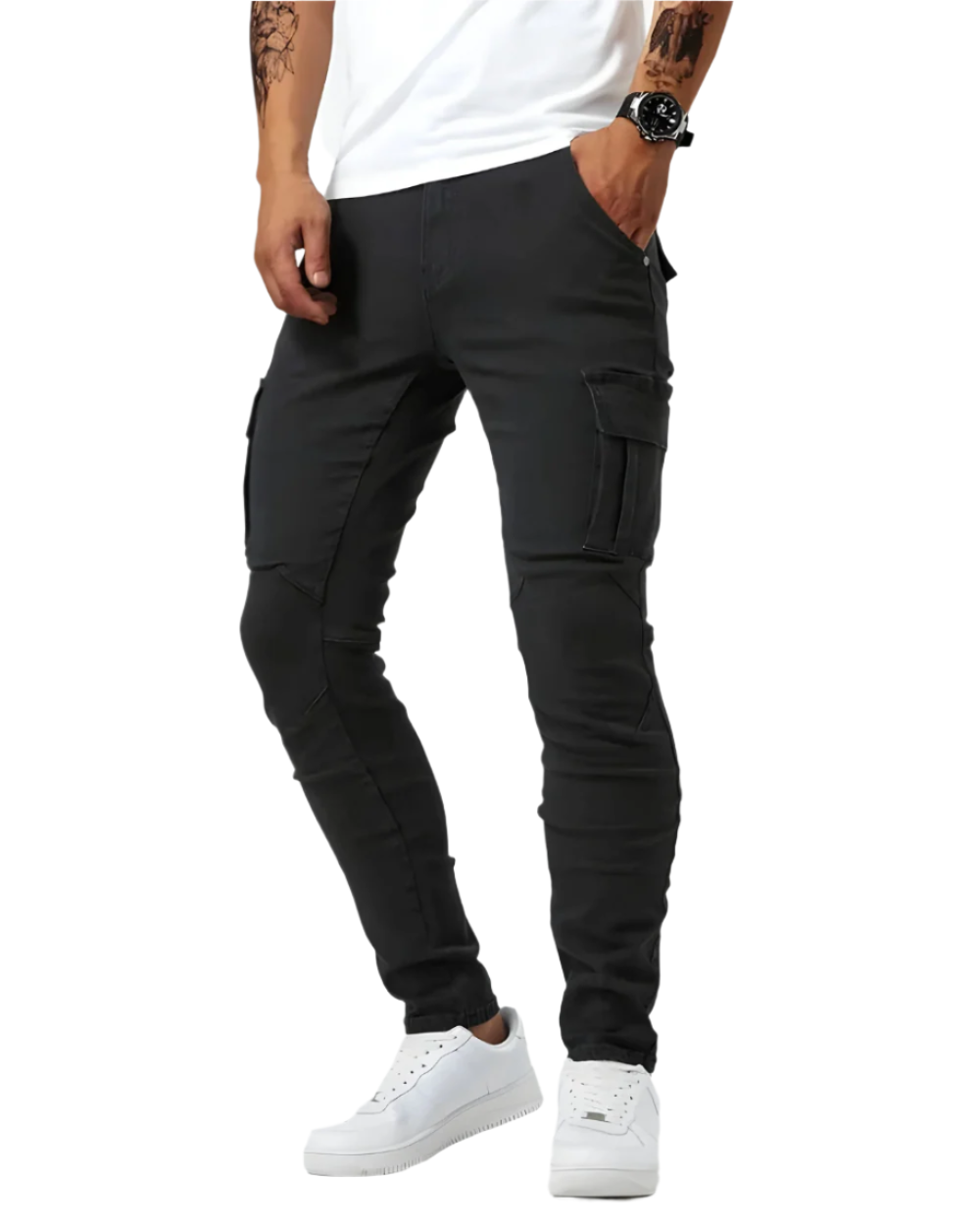 Pantaloni cargo elasticizzati Marino