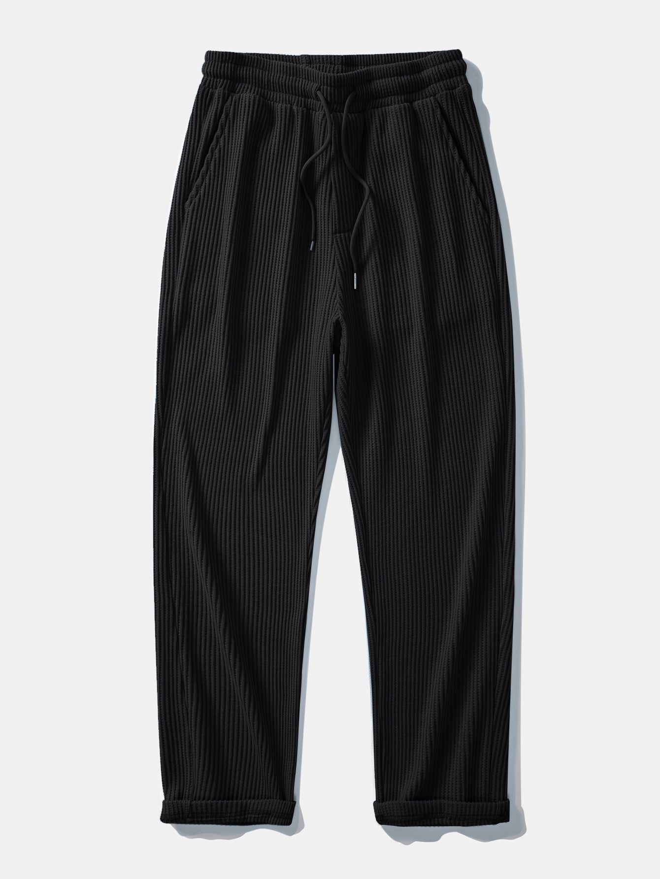 Chemise en Waffle avec Boutons et Pantalons en Waffle Tissés avec Cordon