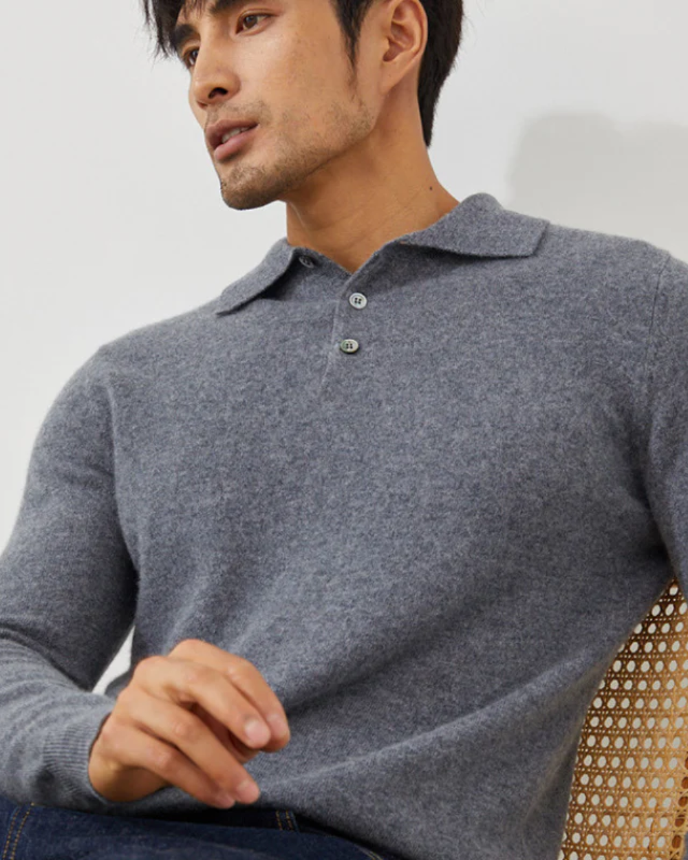 Maglione polo in cashmere Ponza
