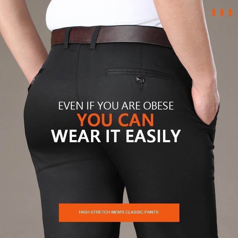 Pantaloni classici da uomo ad alta elasticità