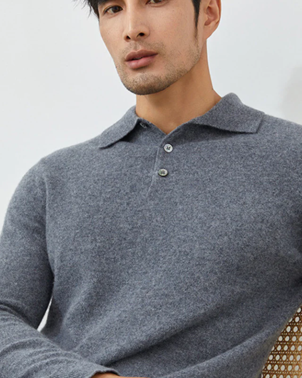 Maglione polo in cashmere Ponza