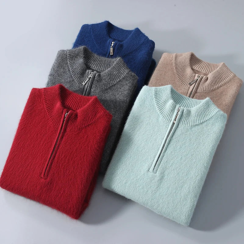 Felpa con zip in cashmere Genève