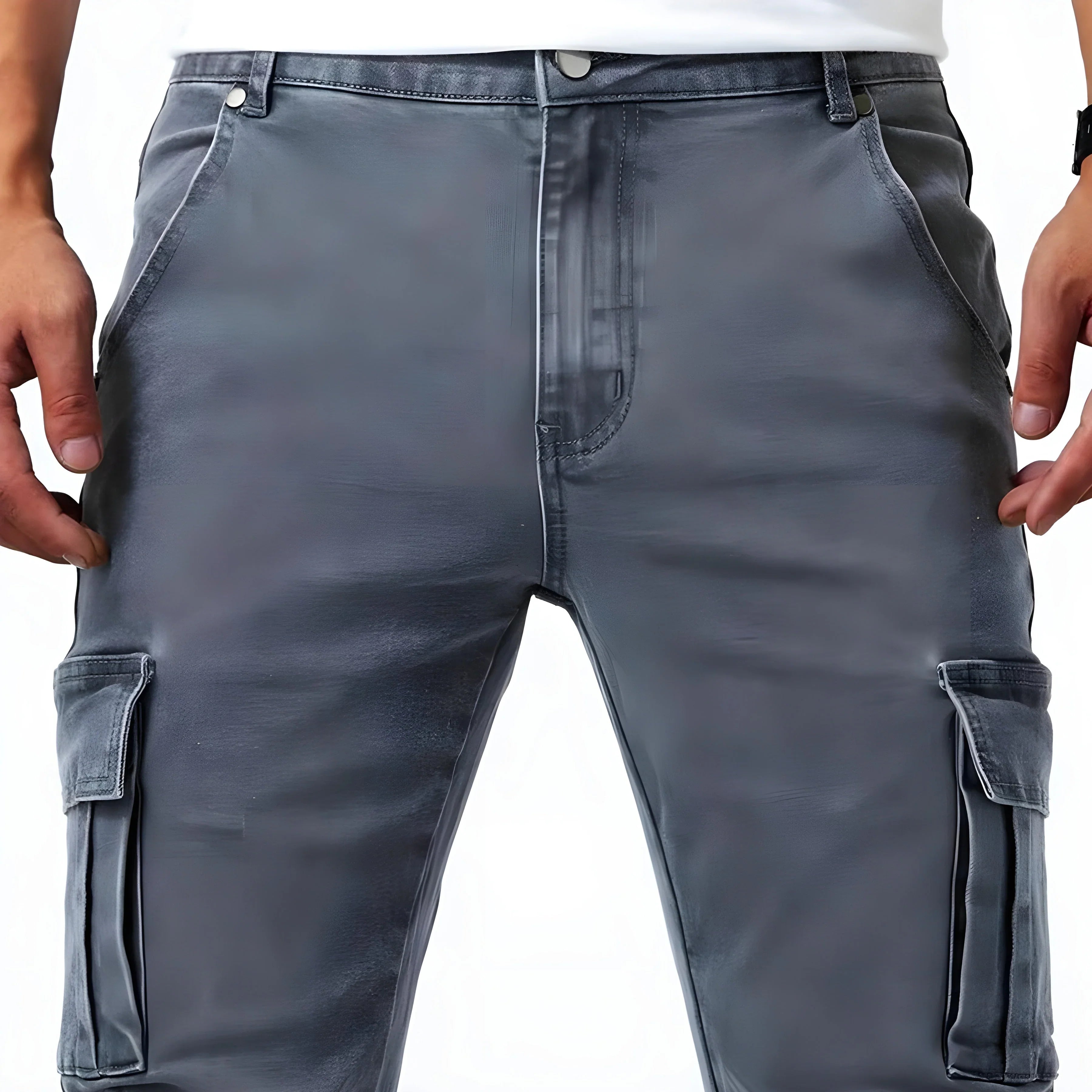 Pantaloni cargo elasticizzati Marino