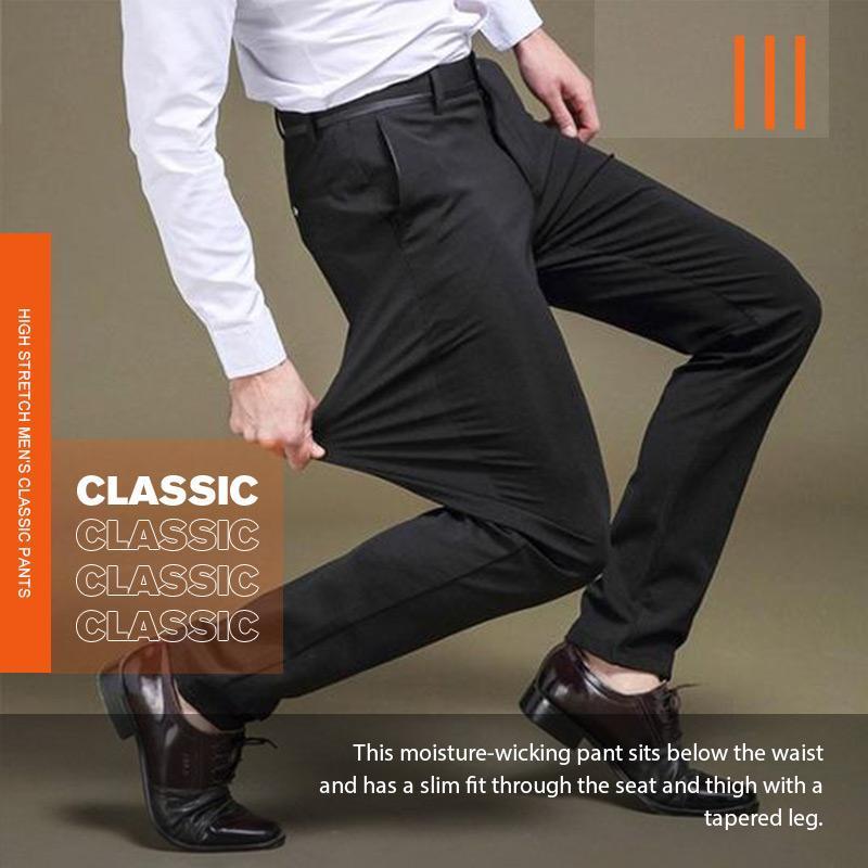 Pantaloni classici da uomo ad alta elasticità