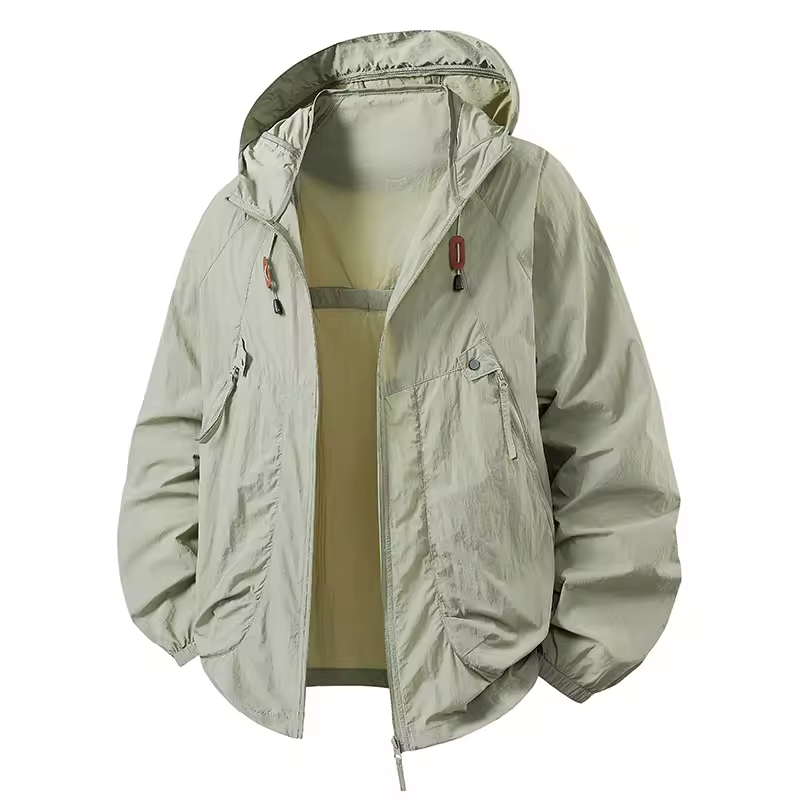 Carter - Veste coupe-vent imperméable pour extérieur avec capuche ajustable