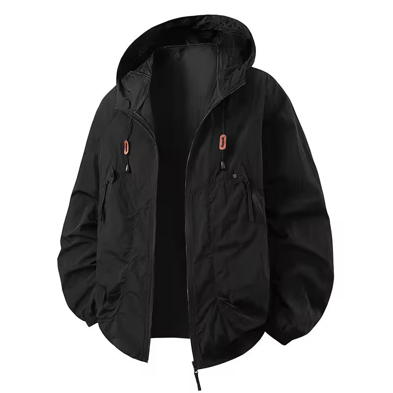 Carter - Veste coupe-vent imperméable pour extérieur avec capuche ajustable