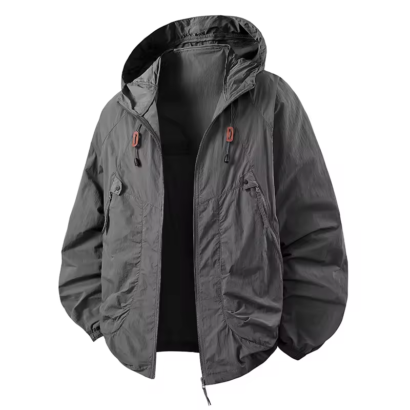 Carter - Veste coupe-vent imperméable pour extérieur avec capuche ajustable