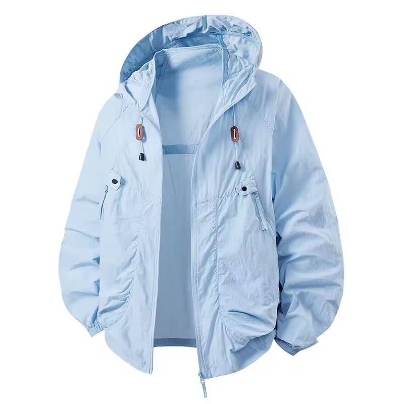 Carter - Veste coupe-vent imperméable pour extérieur avec capuche ajustable
