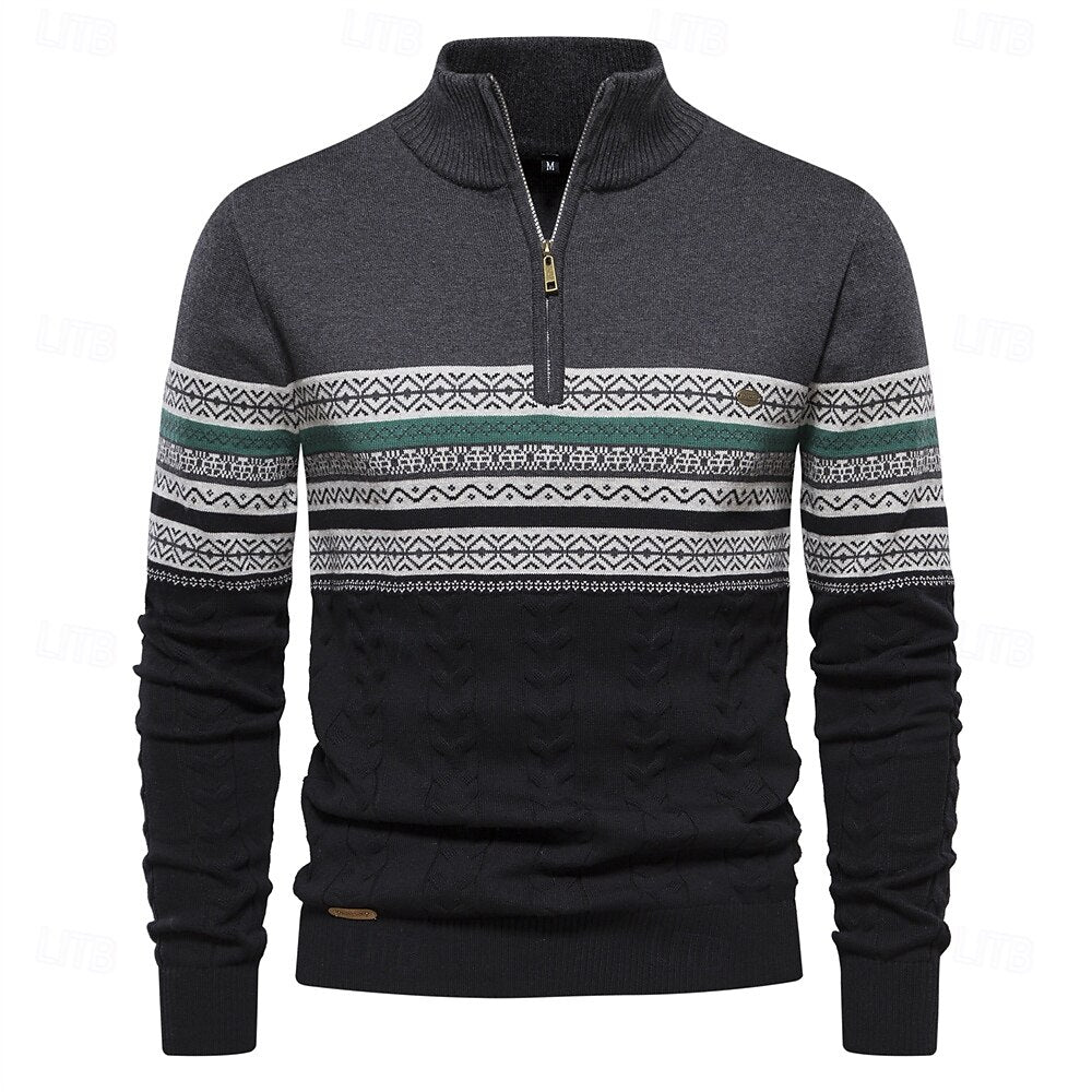 Carlo | Pull en maille avec demi-zip