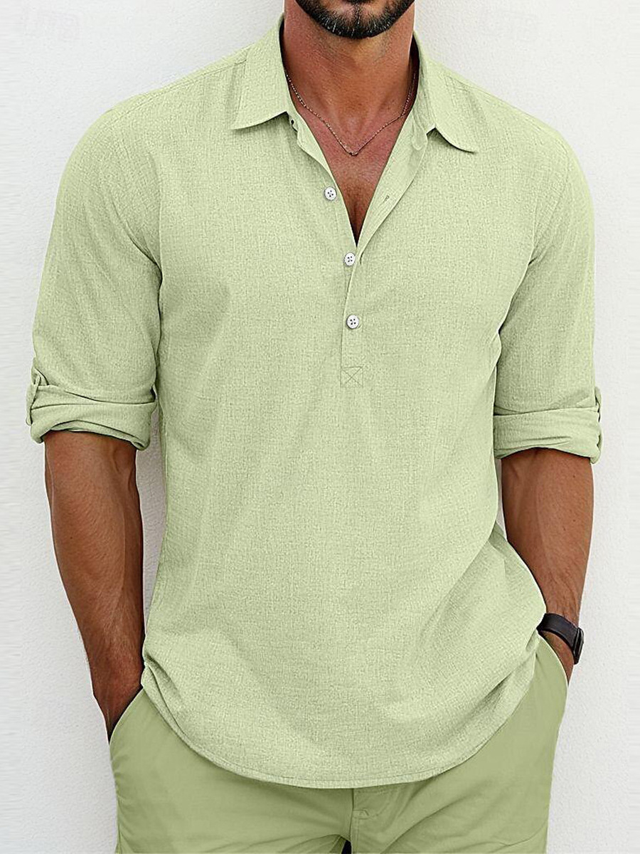 LORENZO™|CHEMISE CLASSICA IN COTONE-LINO