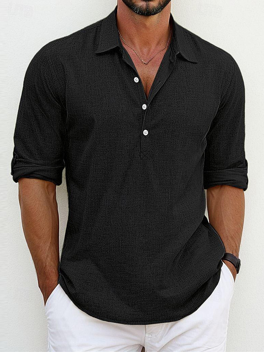 LORENZO™|CHEMISE CLASSICA IN COTONE-LINO