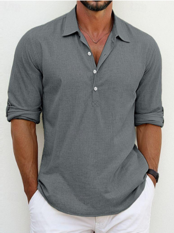 LORENZO™|CHEMISE CLASSICA IN COTONE-LINO
