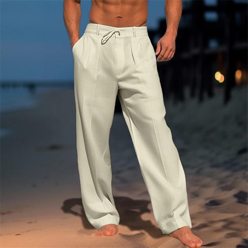 Nathan™ - Pantaloni in lino tinta unita