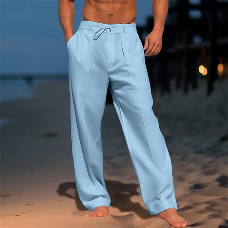 Nathan™ - Pantaloni in lino tinta unita