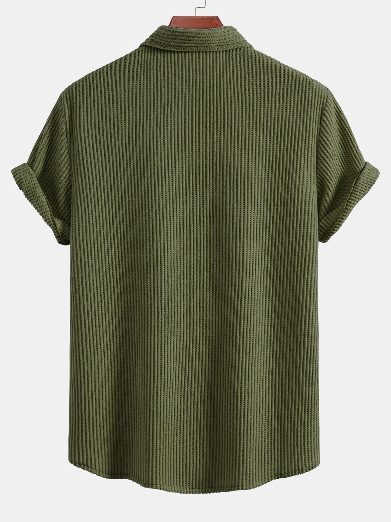 Chemise en Waffle avec Boutons et Pantalons en Waffle Tissés avec Cordon