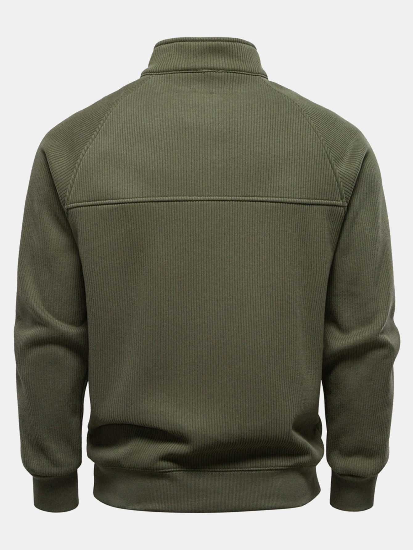 Sweat à Zip Quart avec Manches Raglan Côtelées