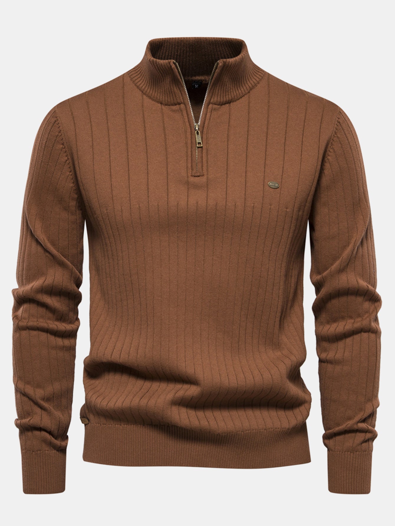 Pull à Zip Quart de Rayures